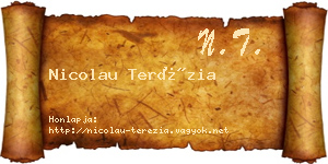 Nicolau Terézia névjegykártya
